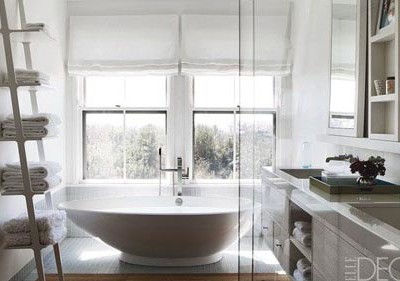 Modern bathroom and soaking tub