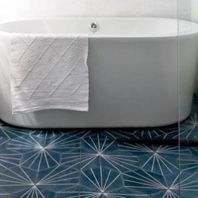 Geometric Tile Pattern in Bathroom